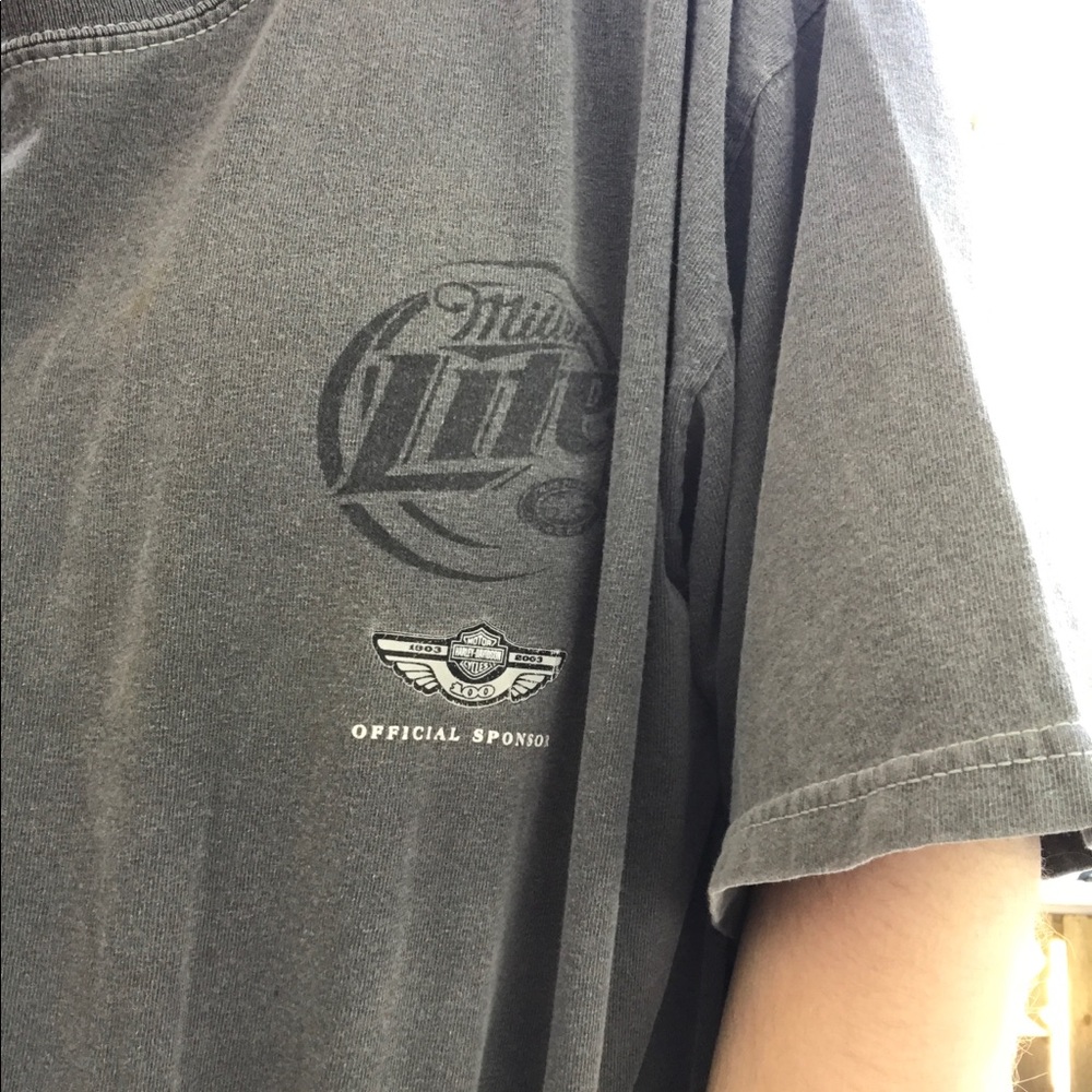 Miller lite x Harley Davidson oversized grey shirt
